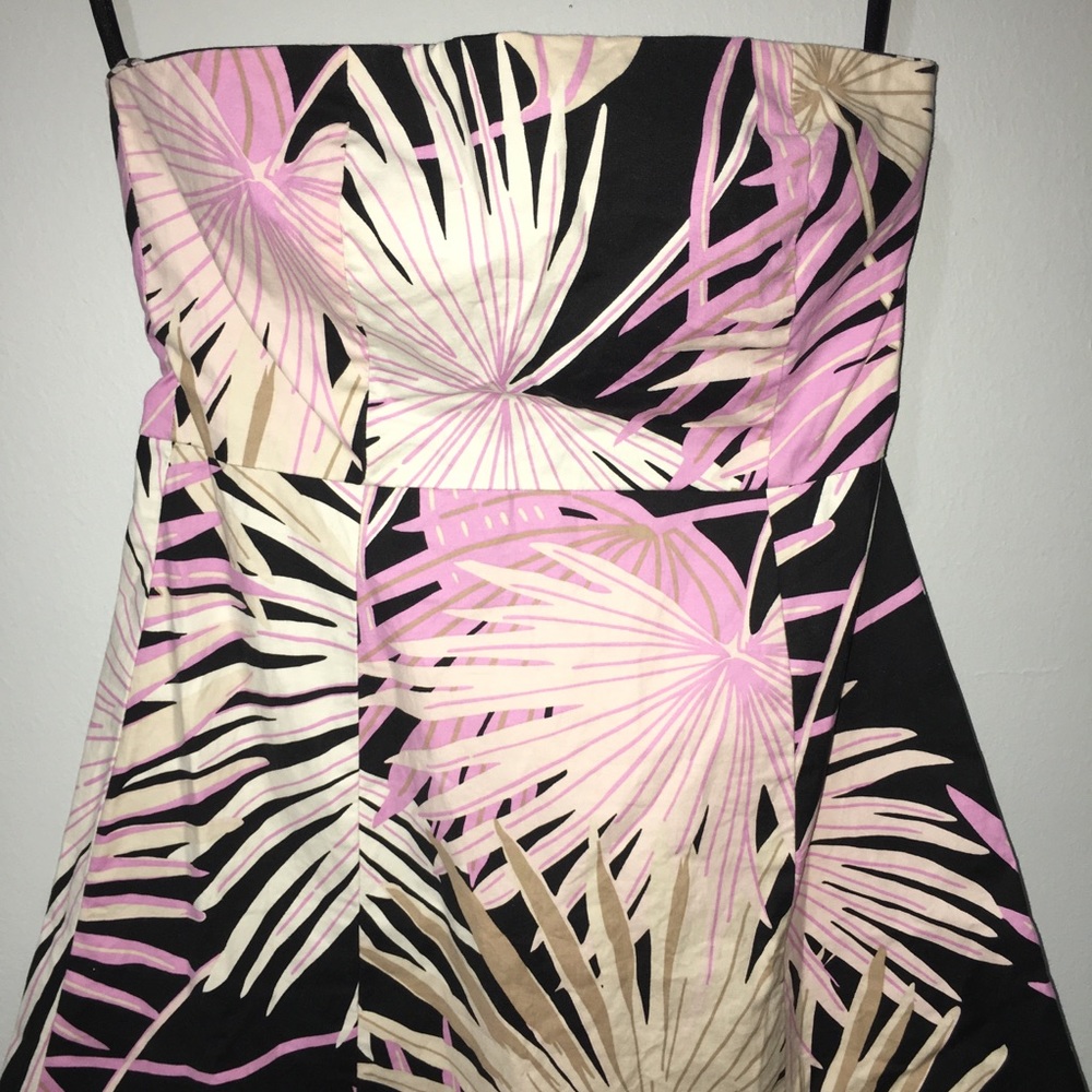 1 GAP Strapless Palm Tree Tropical Vacation Dress - Picture 2 of 5